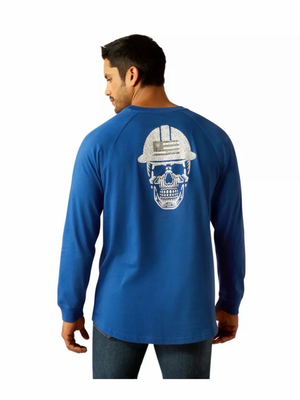 NWT Ariat Men's Rebar Cotton Strong Roughneck Long Sleeve in Glacier Blue XL